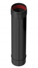 Tubo 1m - D=80mm - Acero vitrificado lacado negro.